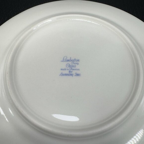 Lamberton Ivory China Round 7.5inch Plate Dish Set 4 Floral Gold Trim Plates USA - Picture 8 of 15